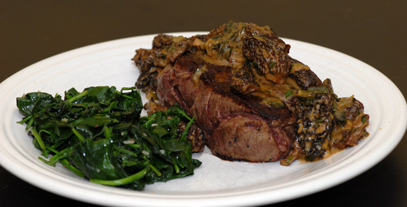 Filet Mignon with Morels and Tarragon-Marsala Sauce