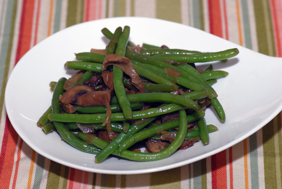 Haricots Verts with Wild Mushrooms and Shallots