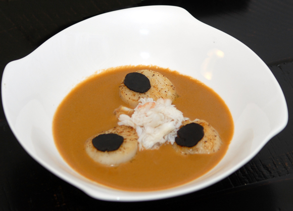 Truffled Shellfish Bisque with Pan-Seared Scallops