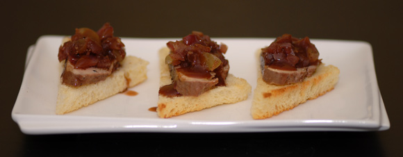 Poached Foie Gras with Grape Relish