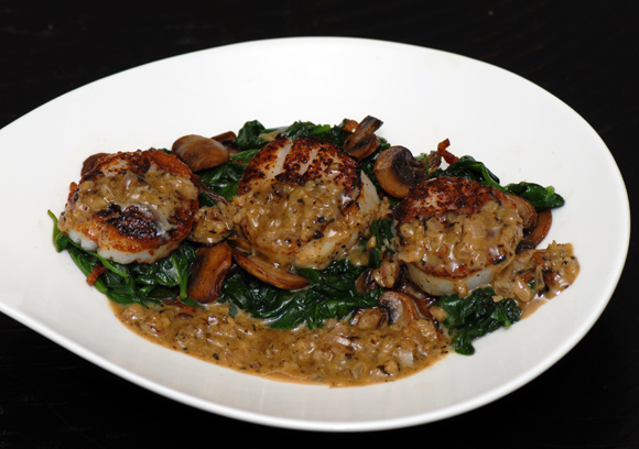 Pan Seared Scallops with Cider Glaze